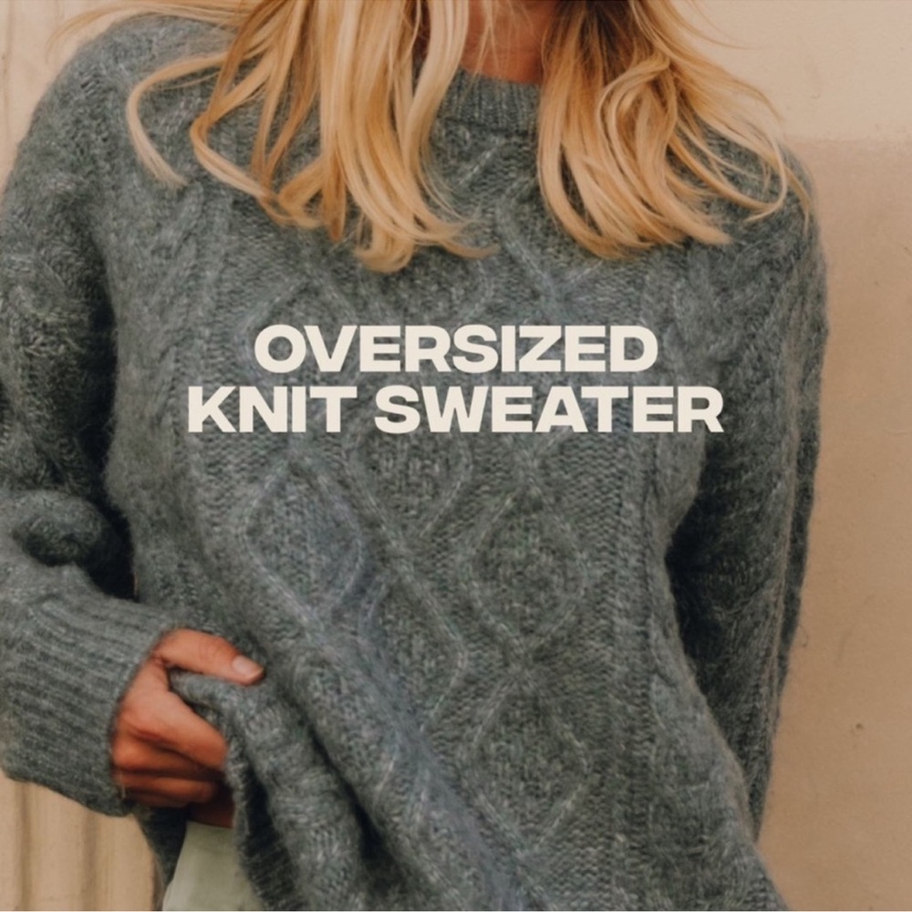 Daily Drills Oversized Knit Sweater in Frost